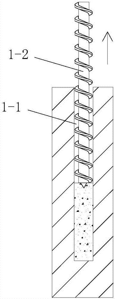 Forming device and forming construction process for reverse screw pile