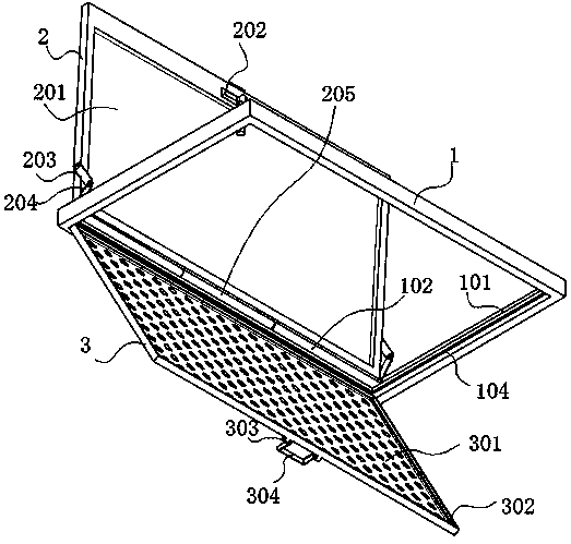 Casement window body with gauze element