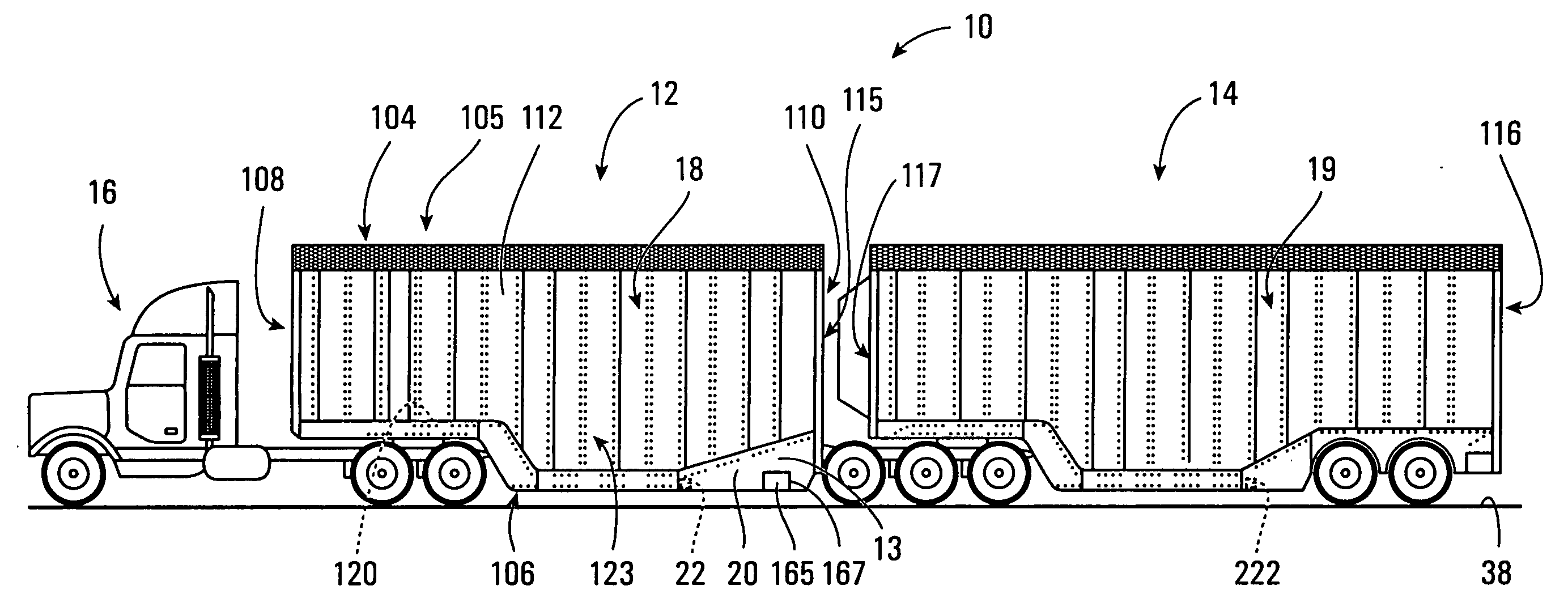 Apparatus and system for densifying and transporting bulk materials, and related methods