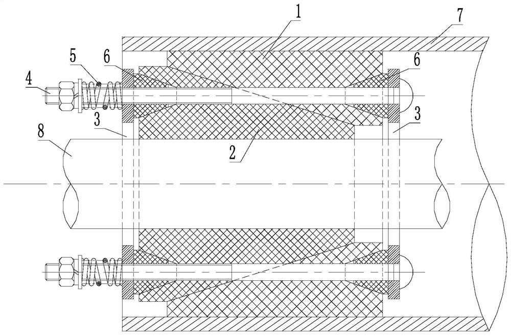 Wedge-shaped pressure expansion type pipeline plugging device