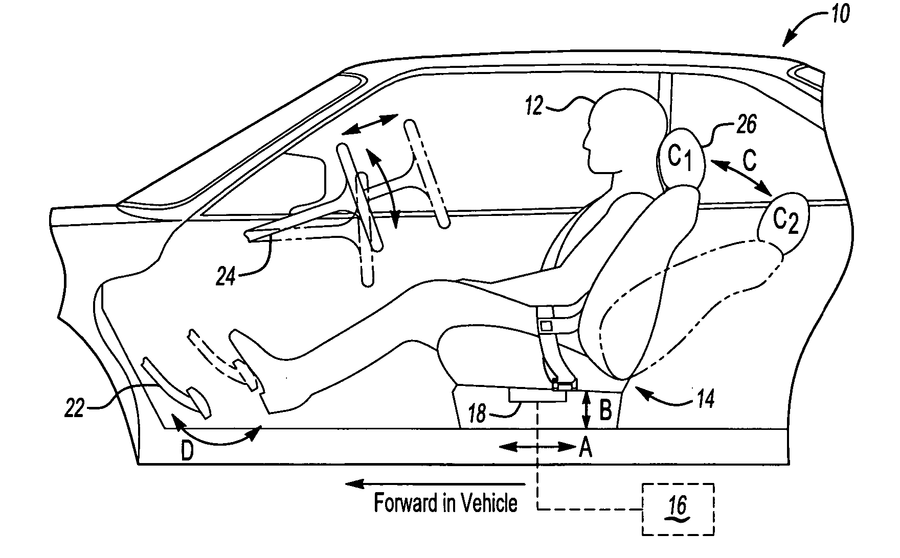 Passive control of vehicle interior features based upon occupant classification