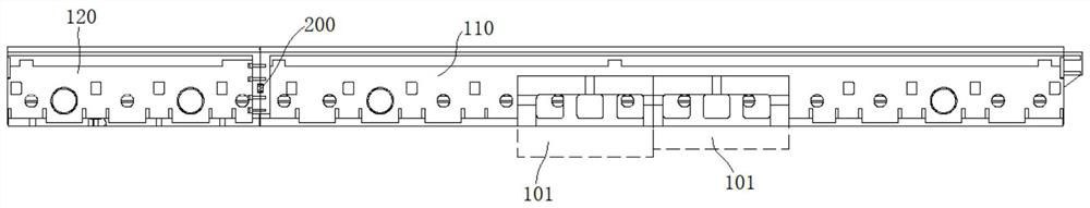 Splicing type bed system of high-rigidity gantry machining center