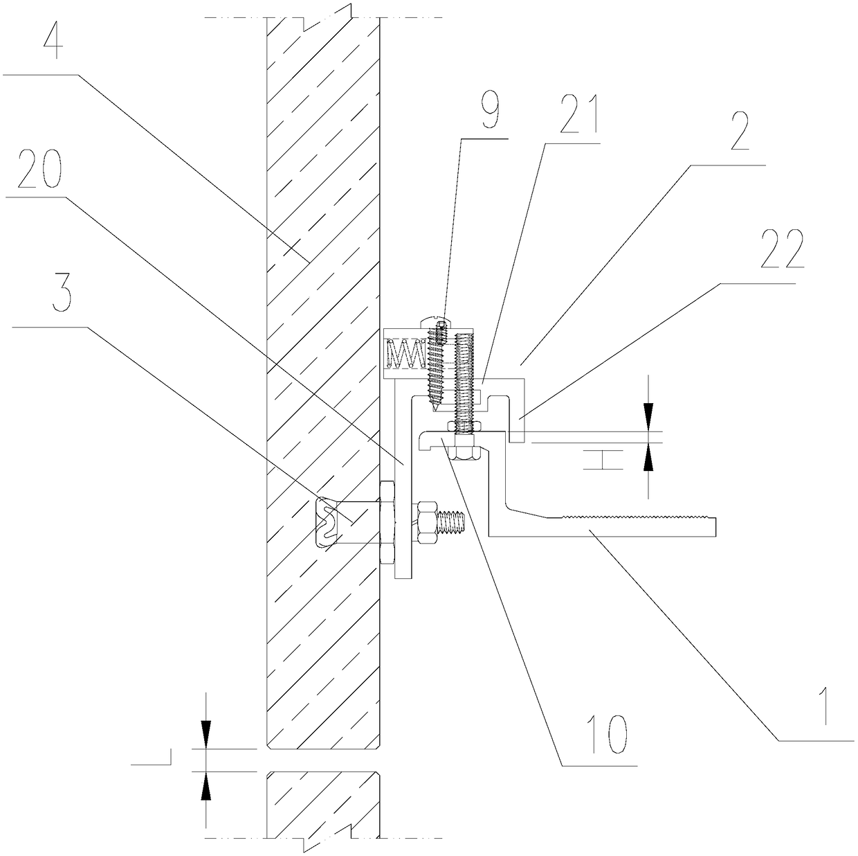 Back bolt type stone curtain wall connecting piece