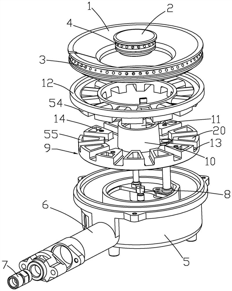 Energy-saving and high-efficiency lower air inlet gas burner and manufacturing method thereof