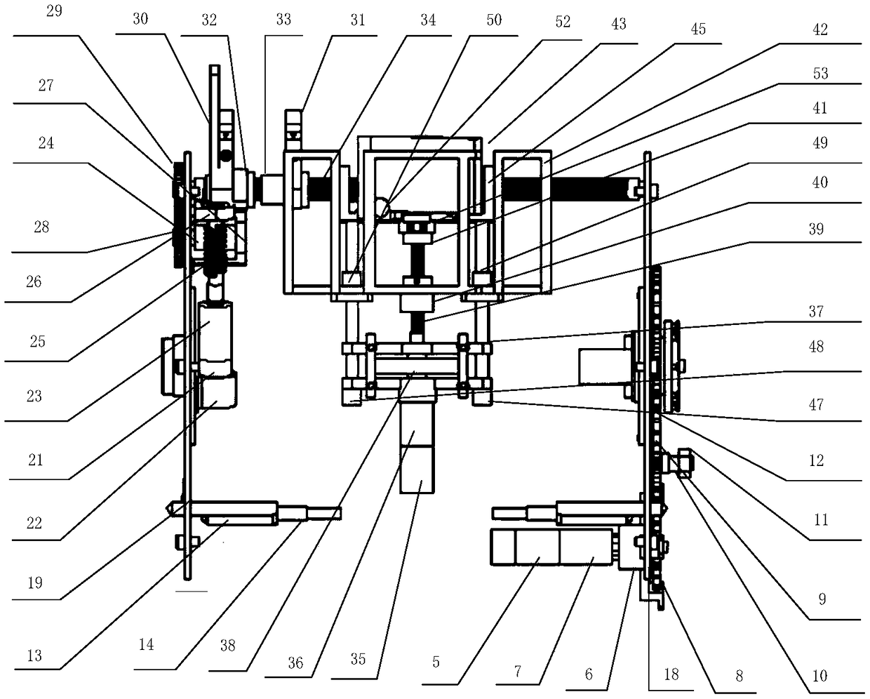 Multi-motor driven Y-shaped rod unilateral unfolding mechanism