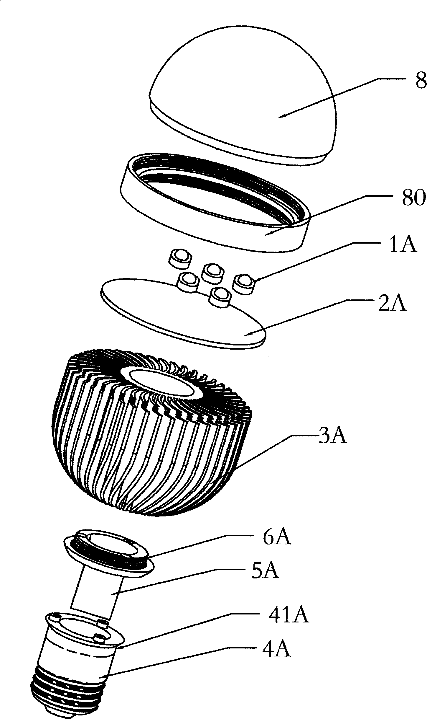 High-power LED lamp structure and manufacturing method thereof