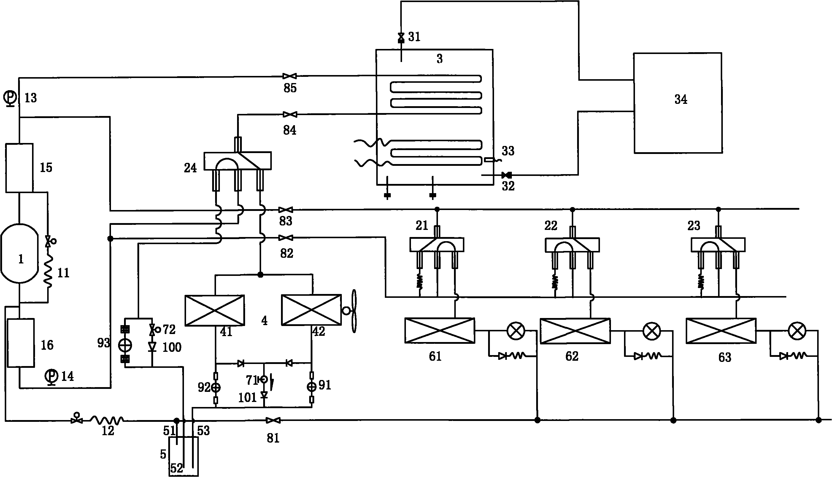 Air conditioner heat pump hot water unit and working method thereof