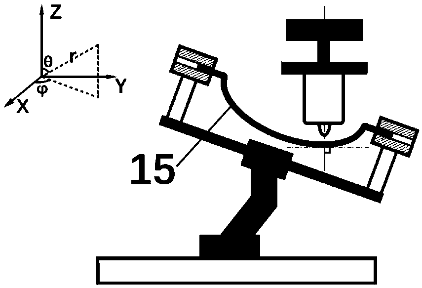 Micro-beam plasma polishing device of curved-surface metal parts and method thereof