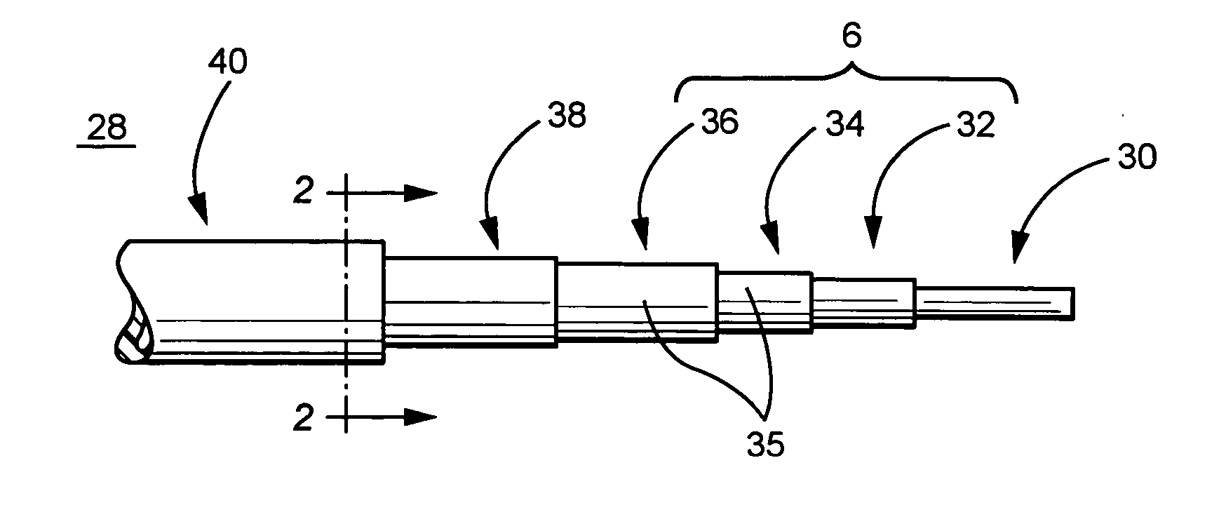 Multi-axial electrically conductive cable with multi-layered core and method of manufacture and use