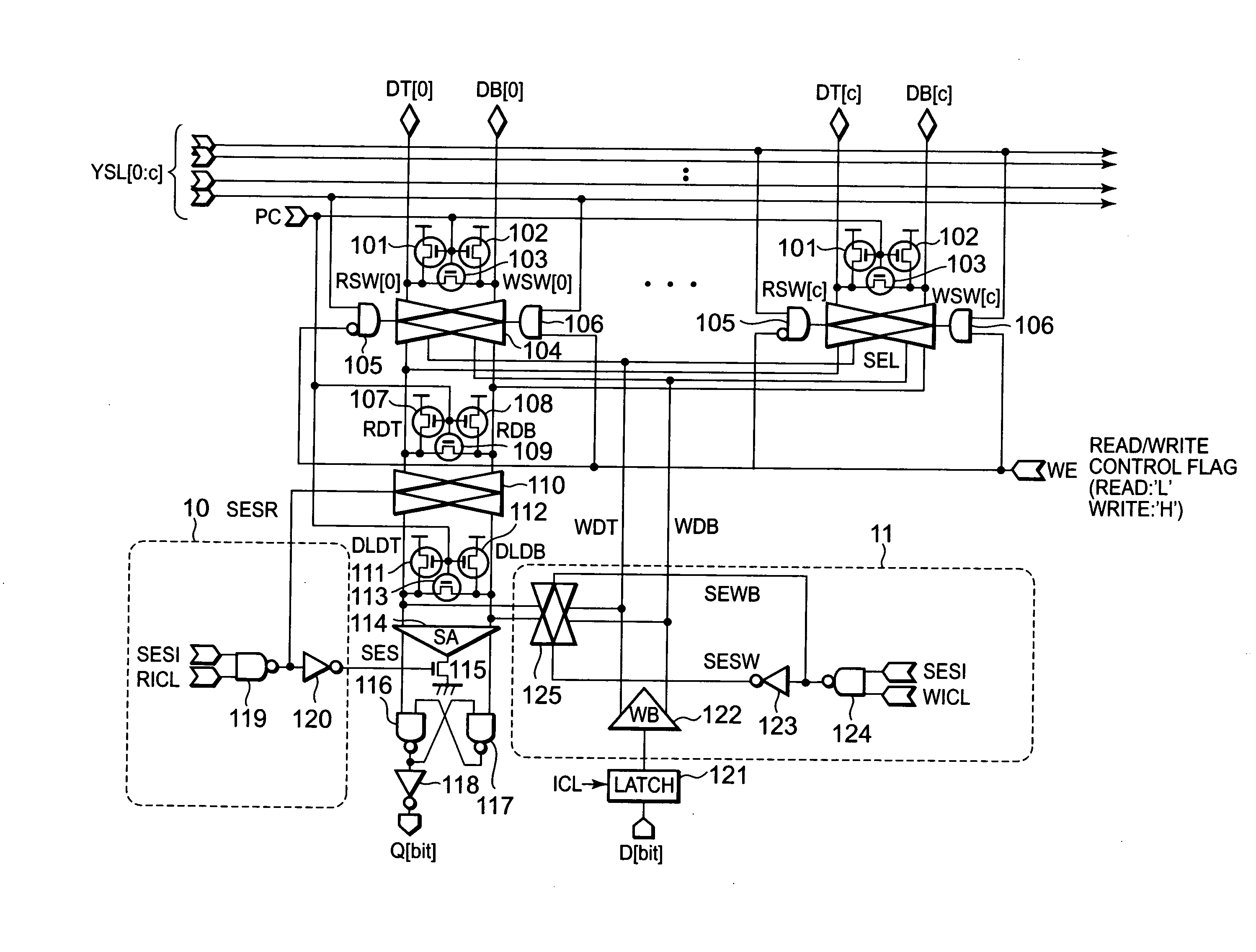 Semiconductor memory device having write data through function