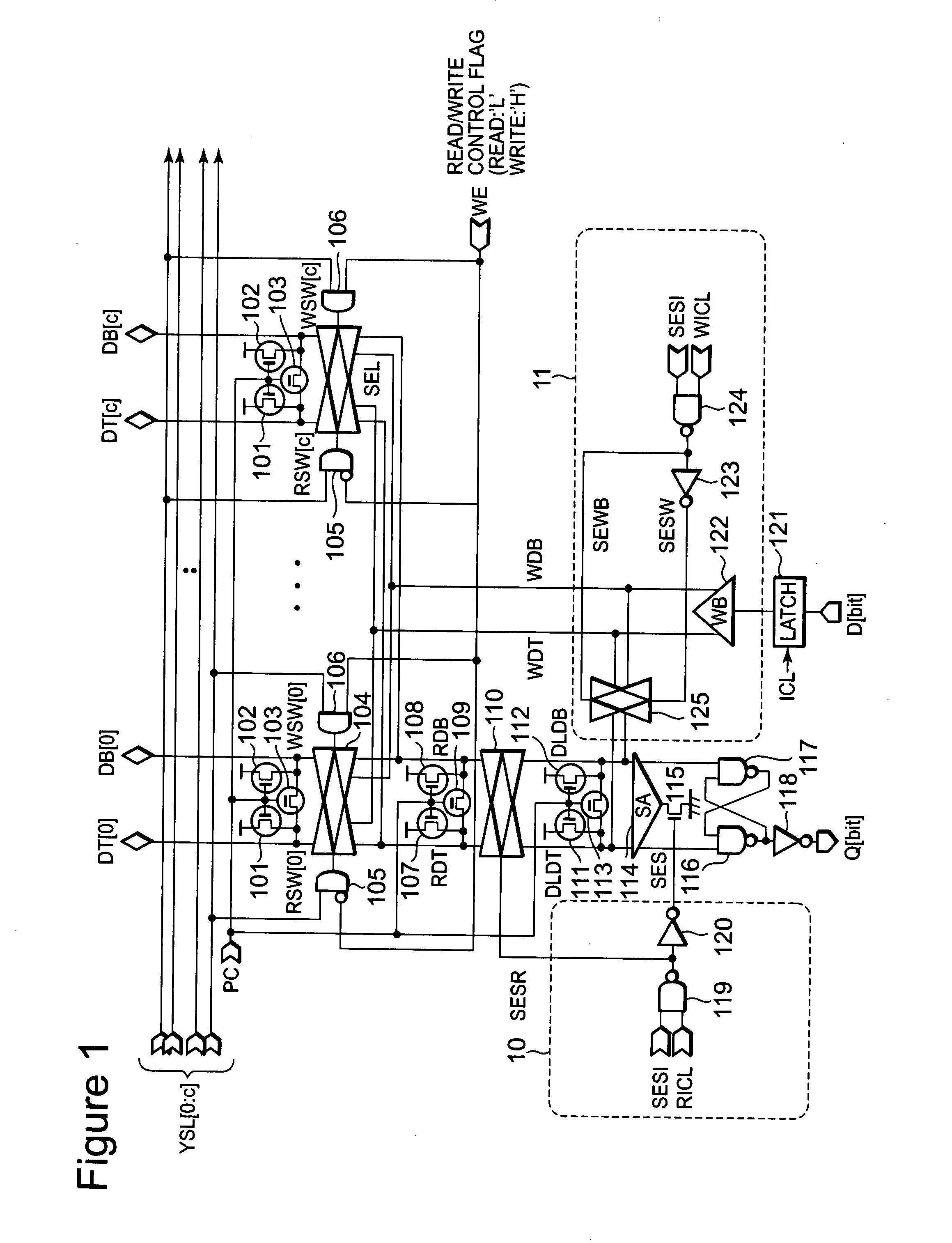 Semiconductor memory device having write data through function