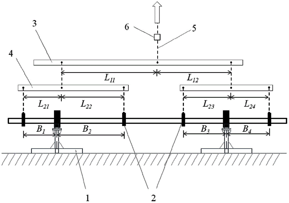 H-shaped vertical axis wind turbine blade static force structure test device and method