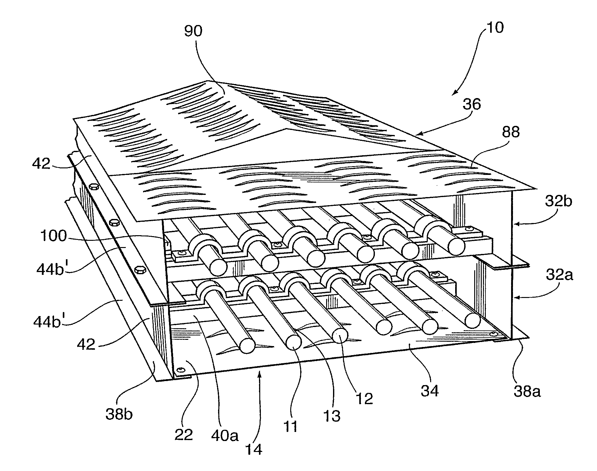 Multi level cable bus system with modular cable trays