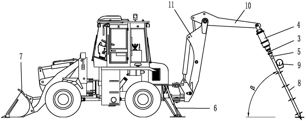 Installation device for transmission line screw pile and assembling method of installation device