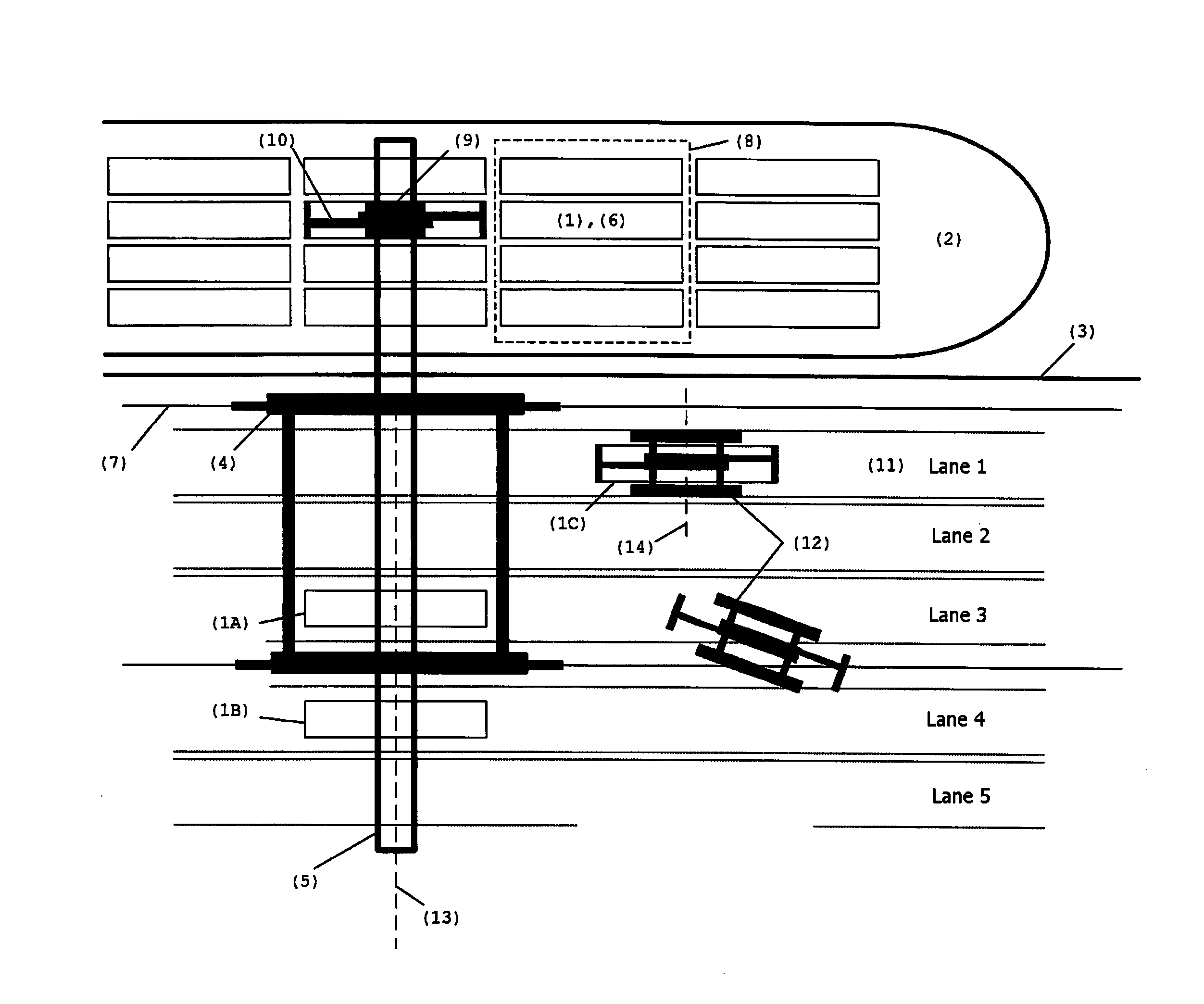 System for the identification and/or location determination of a container handling machine