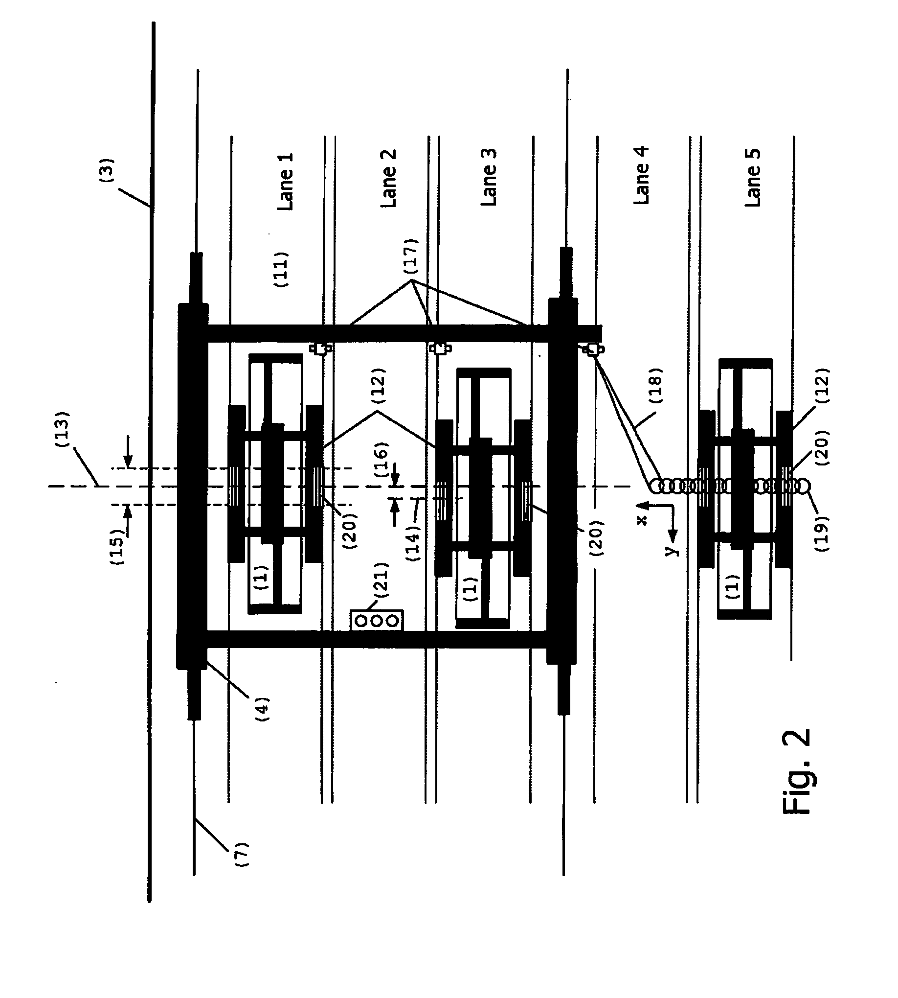 System for the identification and/or location determination of a container handling machine