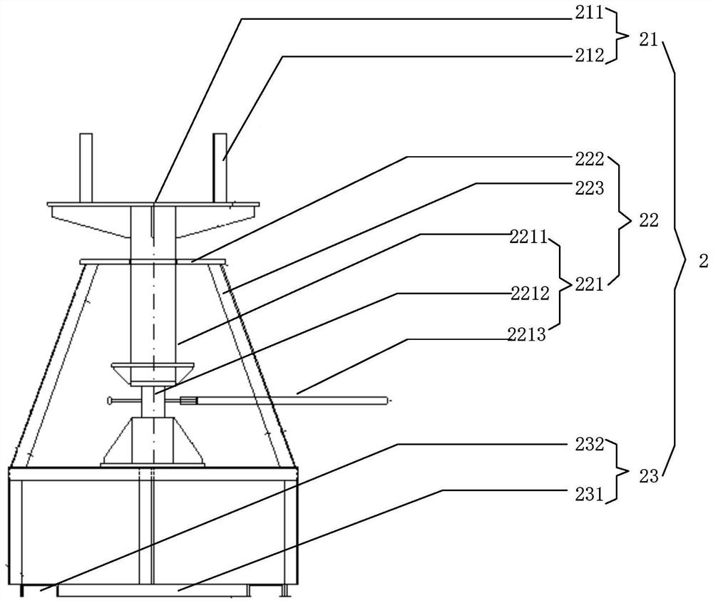 An installation device for compartment equipment and an operation method for the installation device