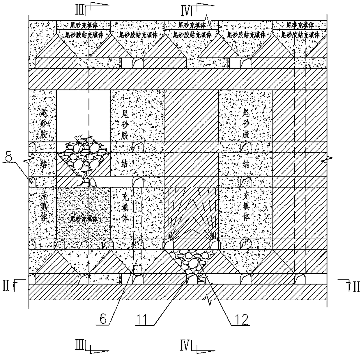 Recycling process of remaining interstall pillars of two-step mining method