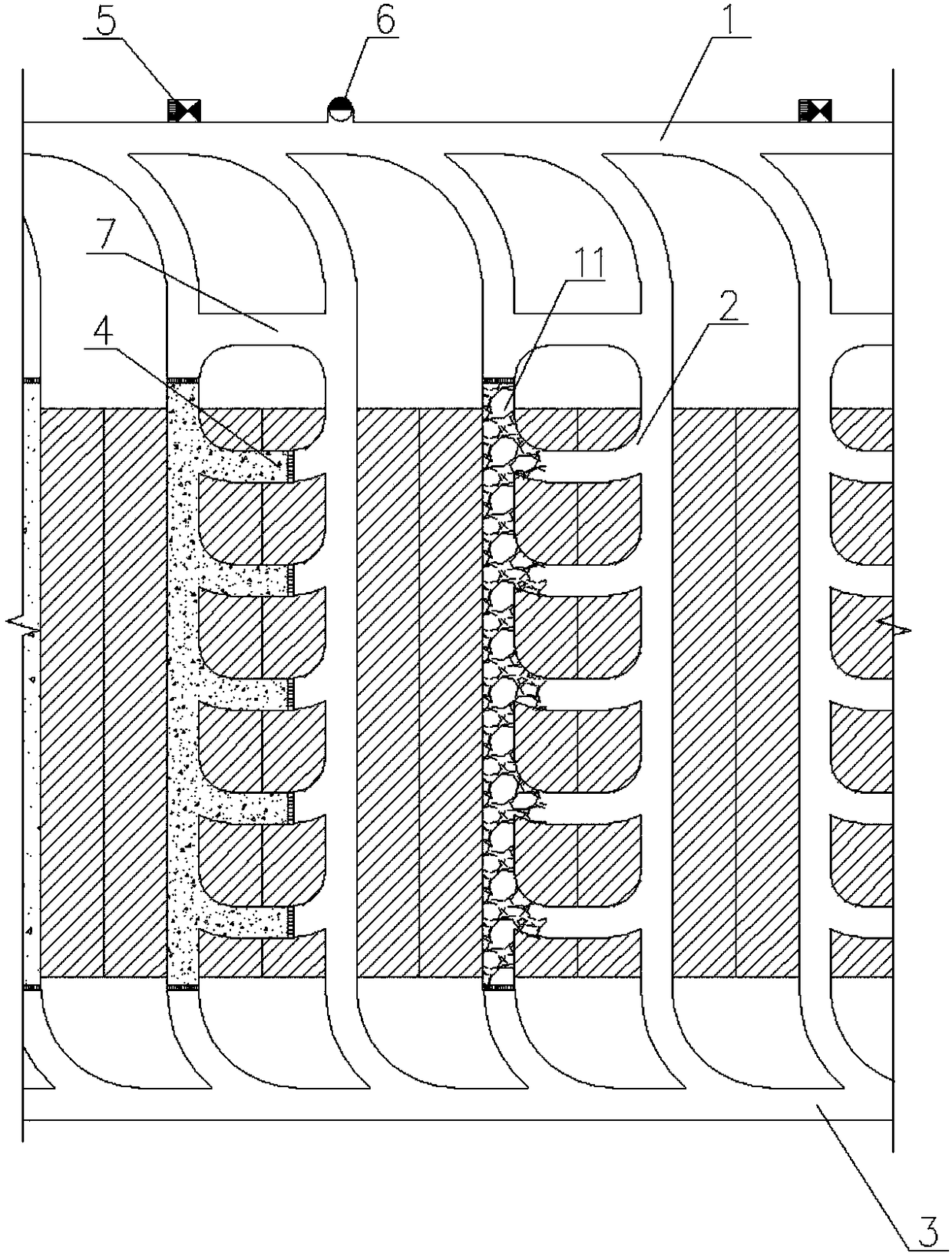 Recycling process of remaining interstall pillars of two-step mining method