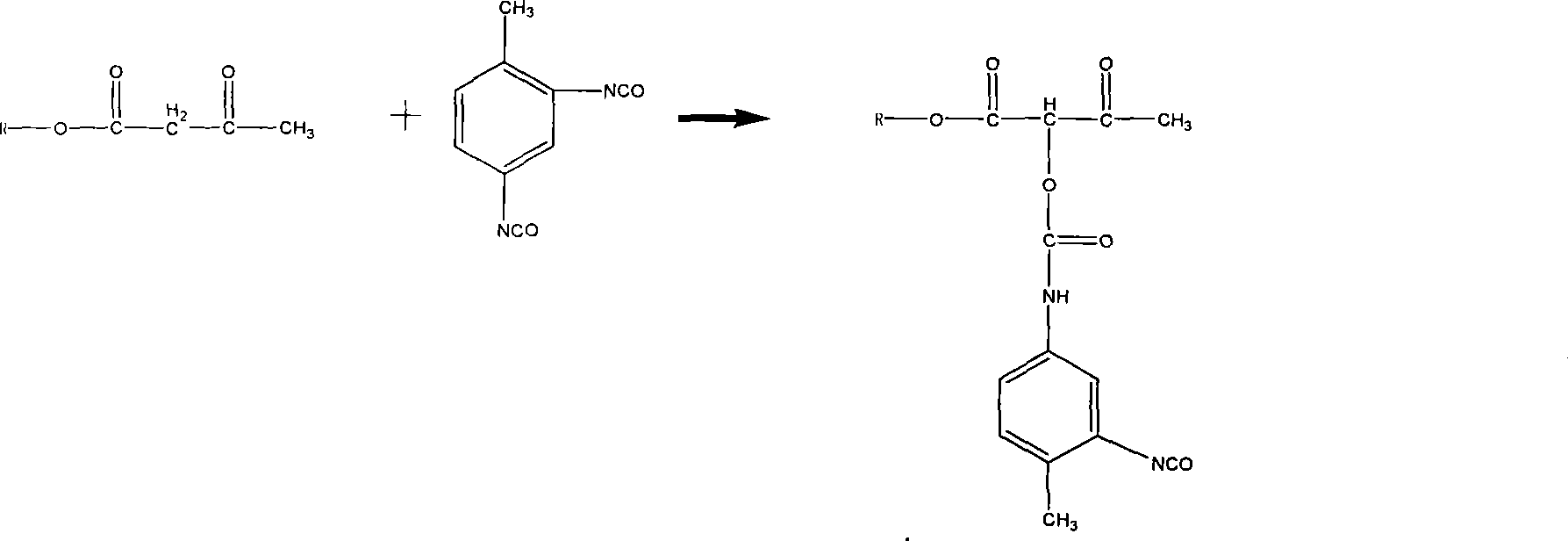 Dissolvant type polyurethane curing agent synthetic method for producing low free toluene diisocyanate content