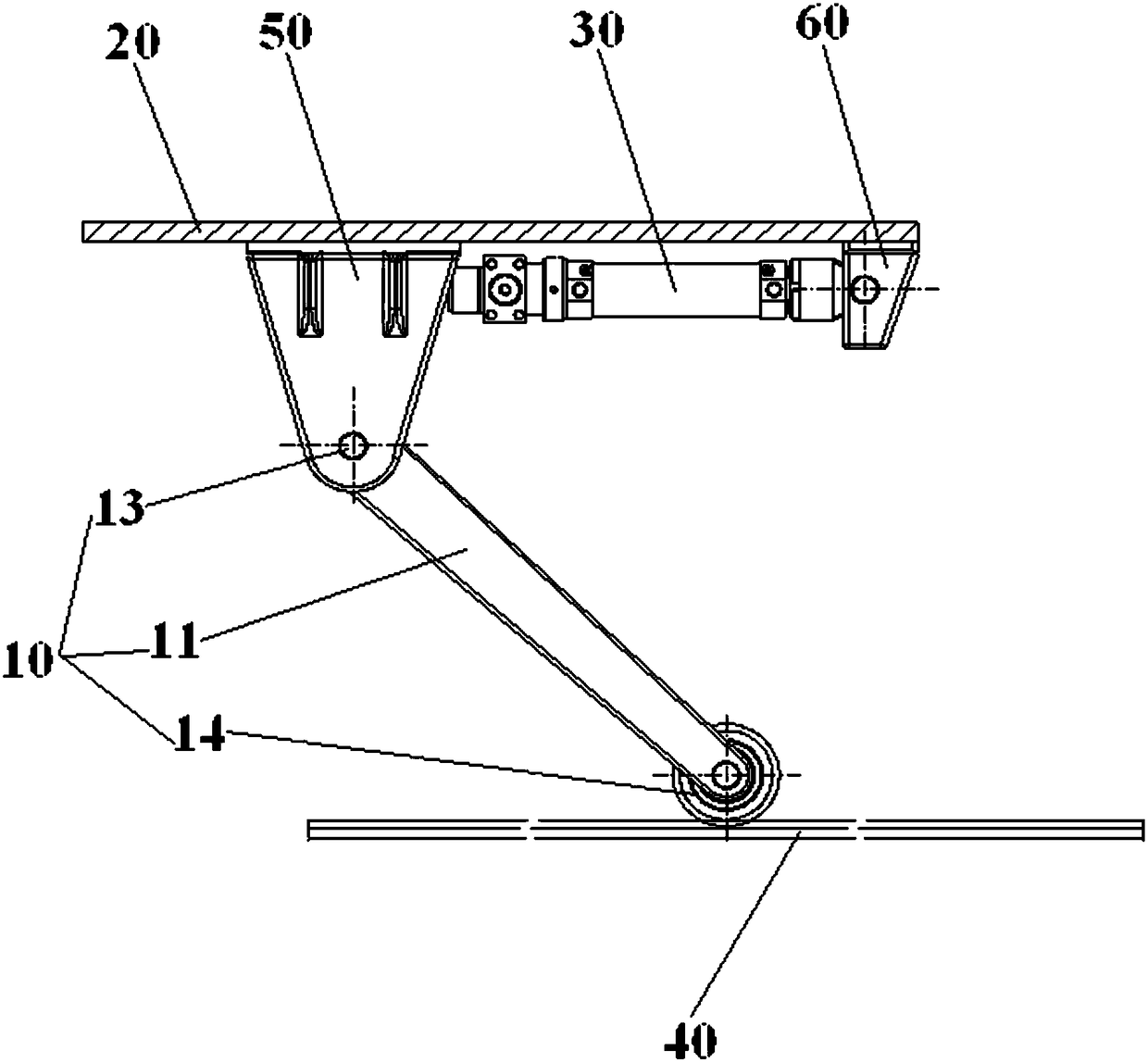 Anti-swing device and suspension train having same