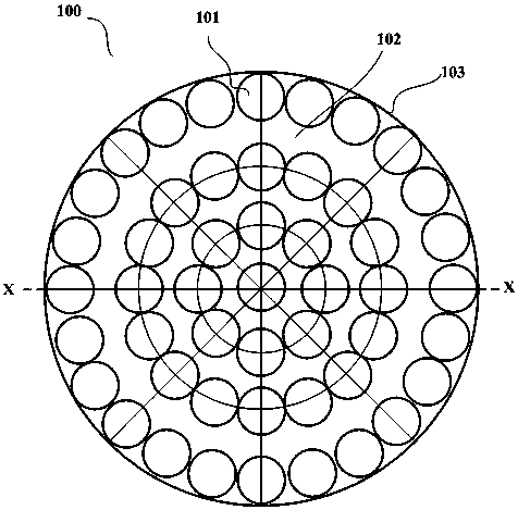 A flexible array eddy current probe and detection method for detecting conductive structure defects