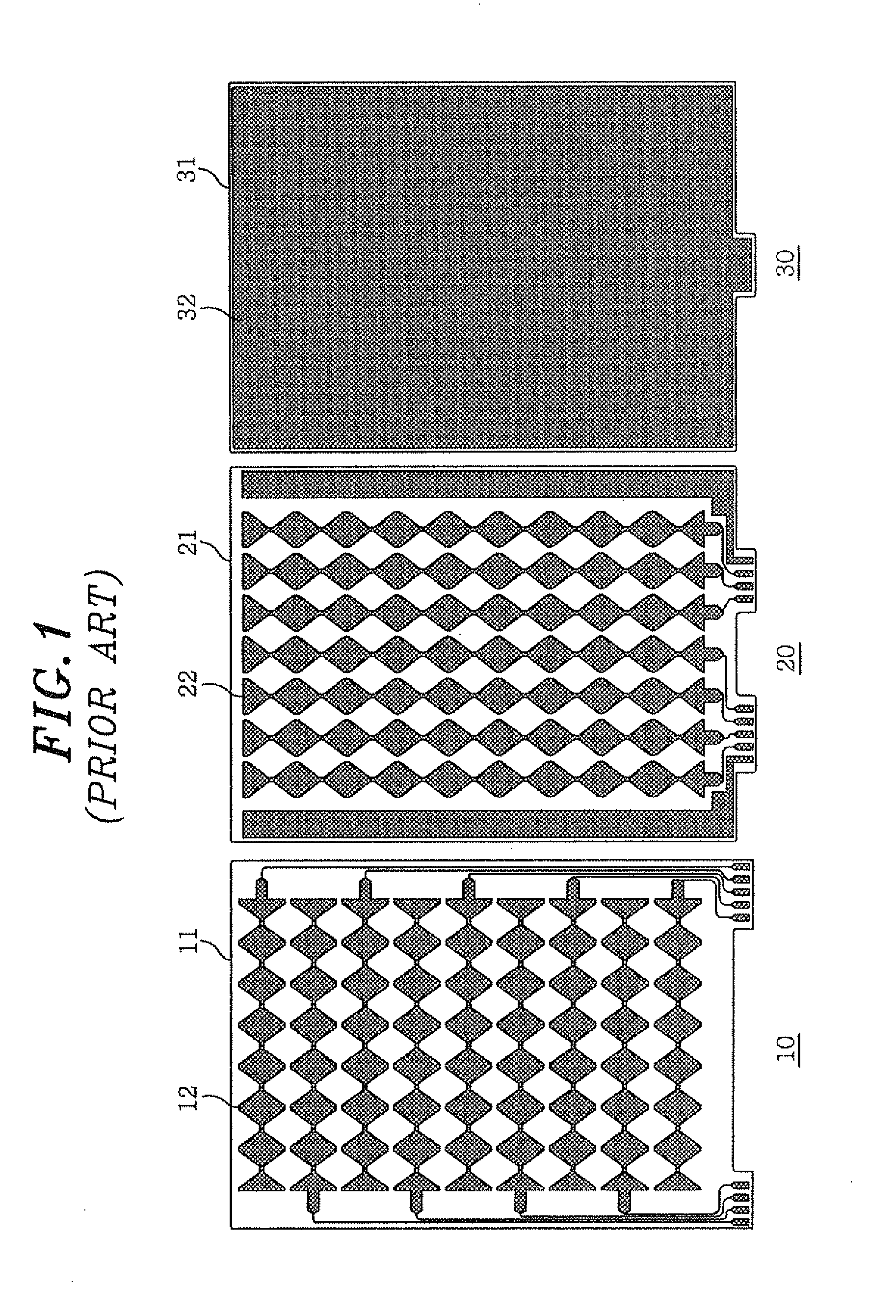 Touch location detecting panel having a simple layer structure