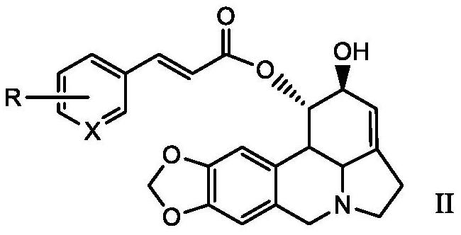 Lycorine beta-aryl acrylate derivative as well as preparation method and application thereof