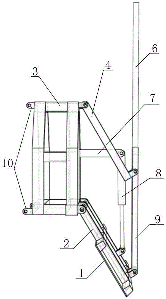 A shovel height adjustment mechanism of a paddy field laser grader