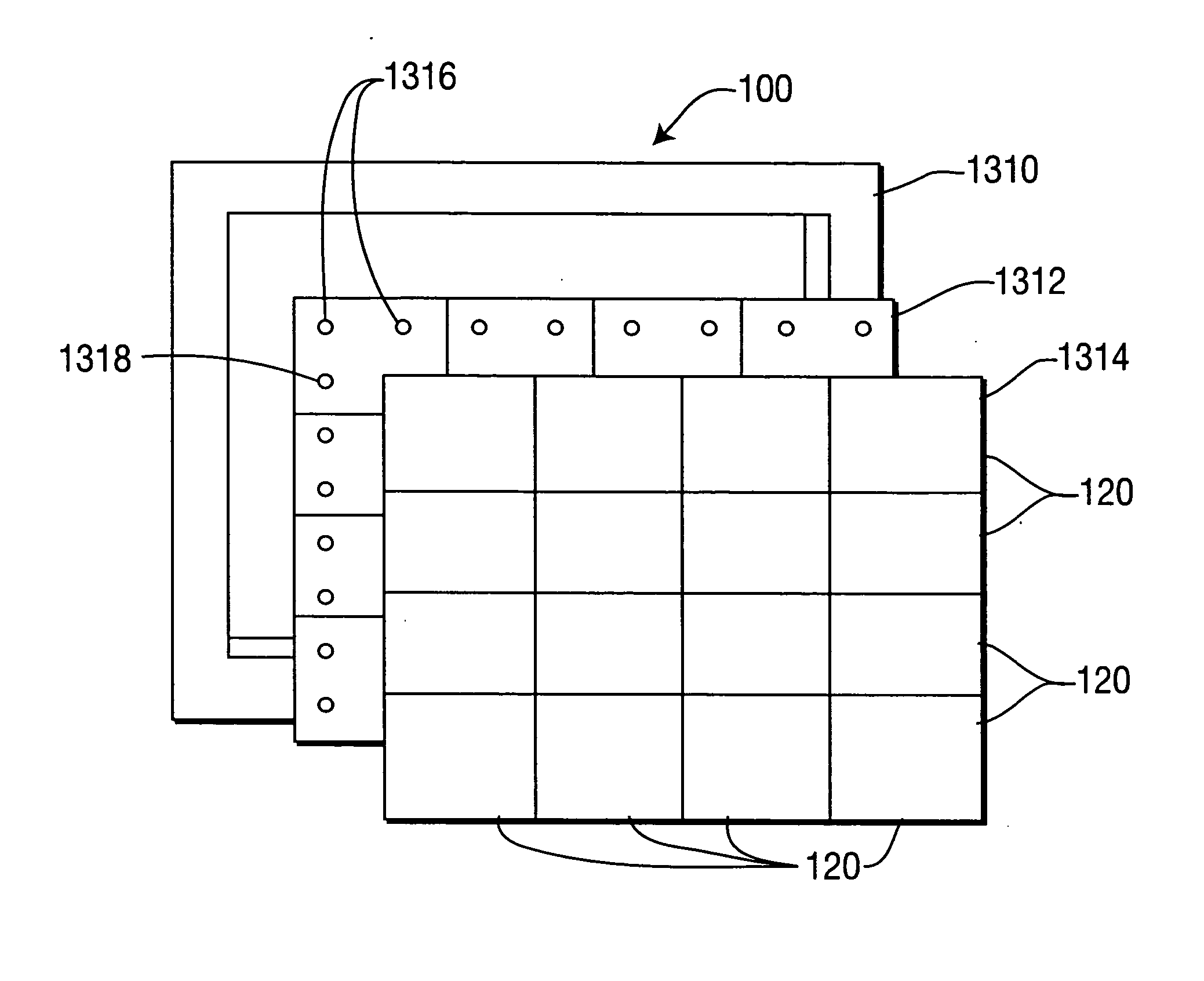 Tiled electronic display structure