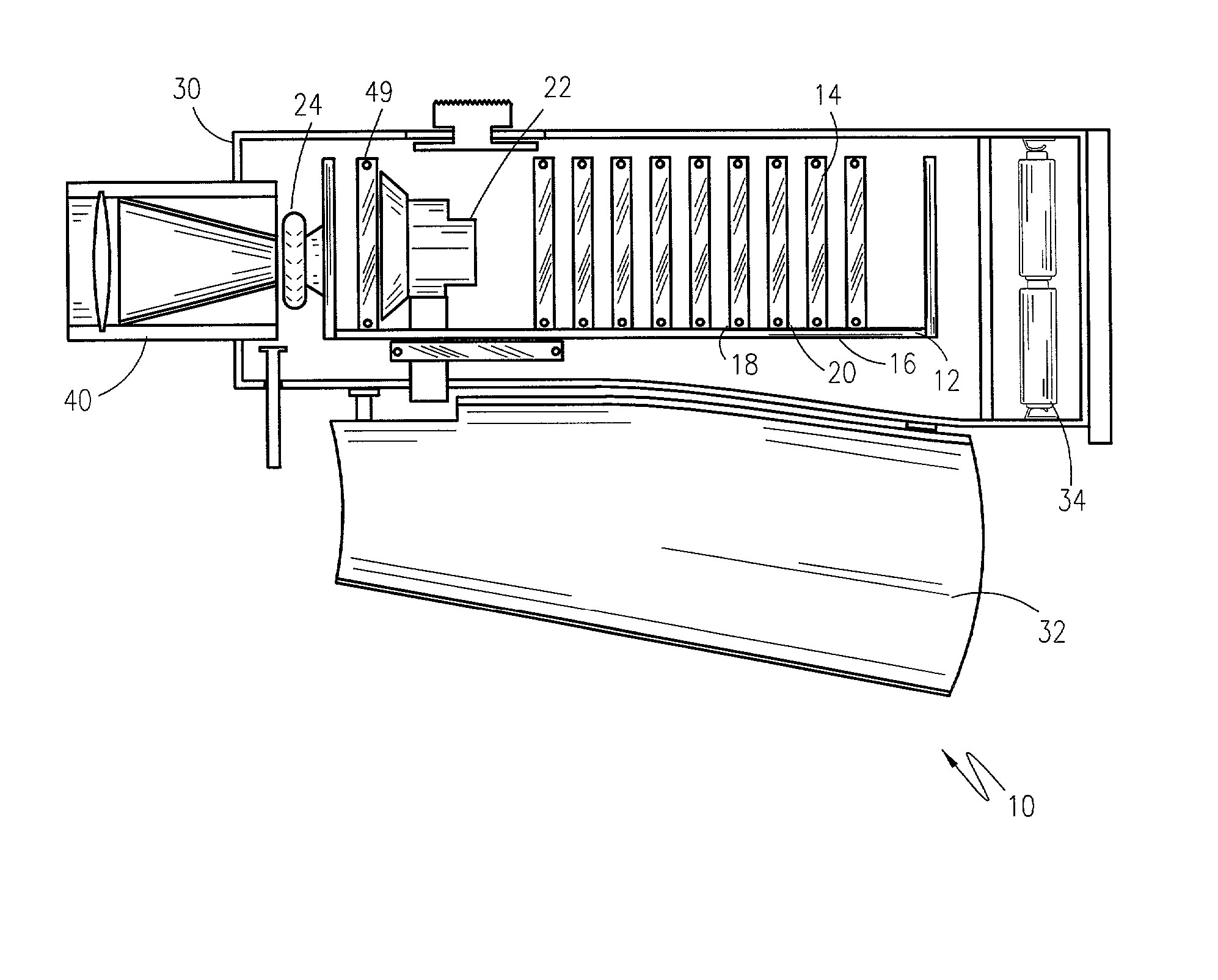 Portable slide projector