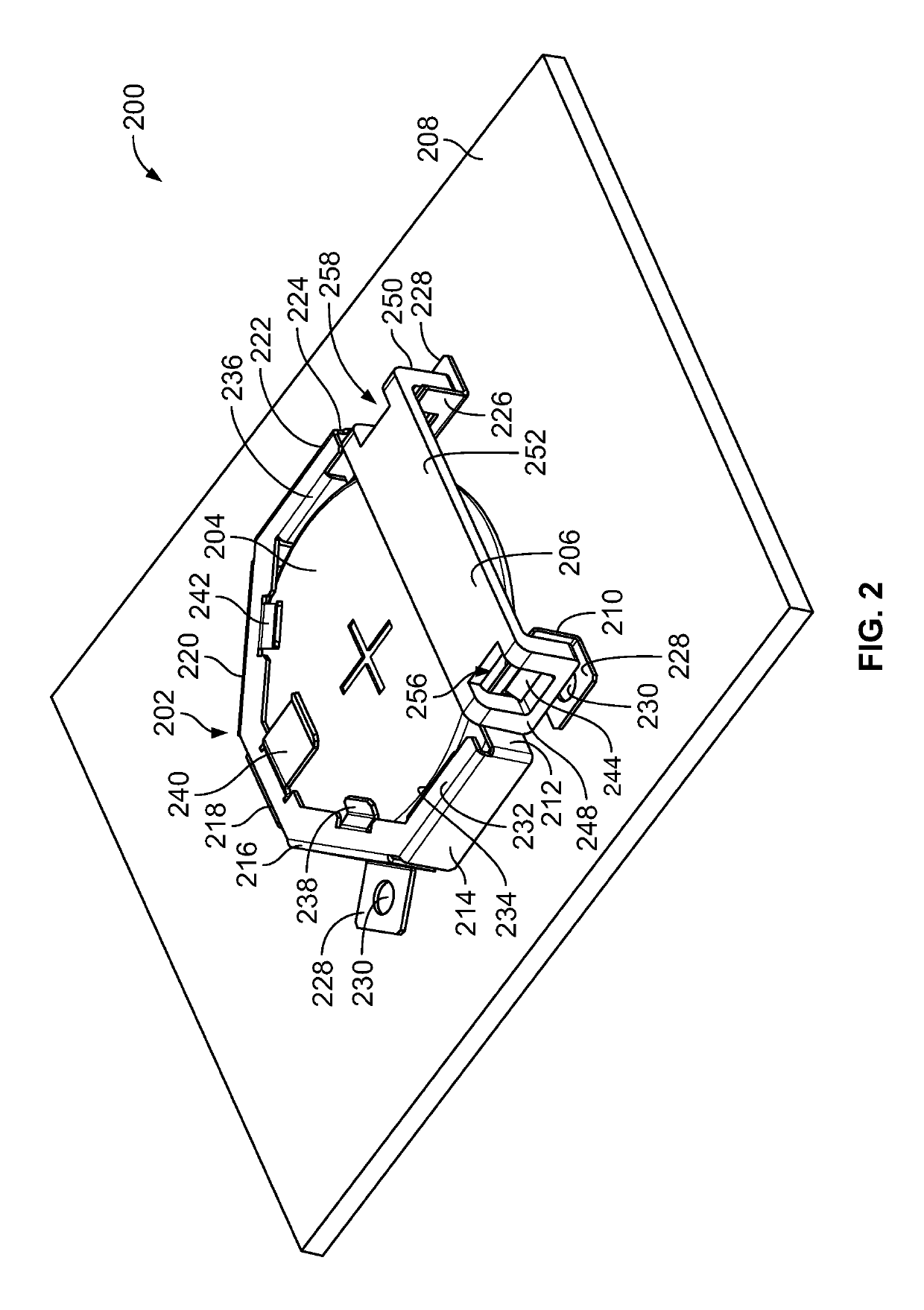 Top loading battery holder