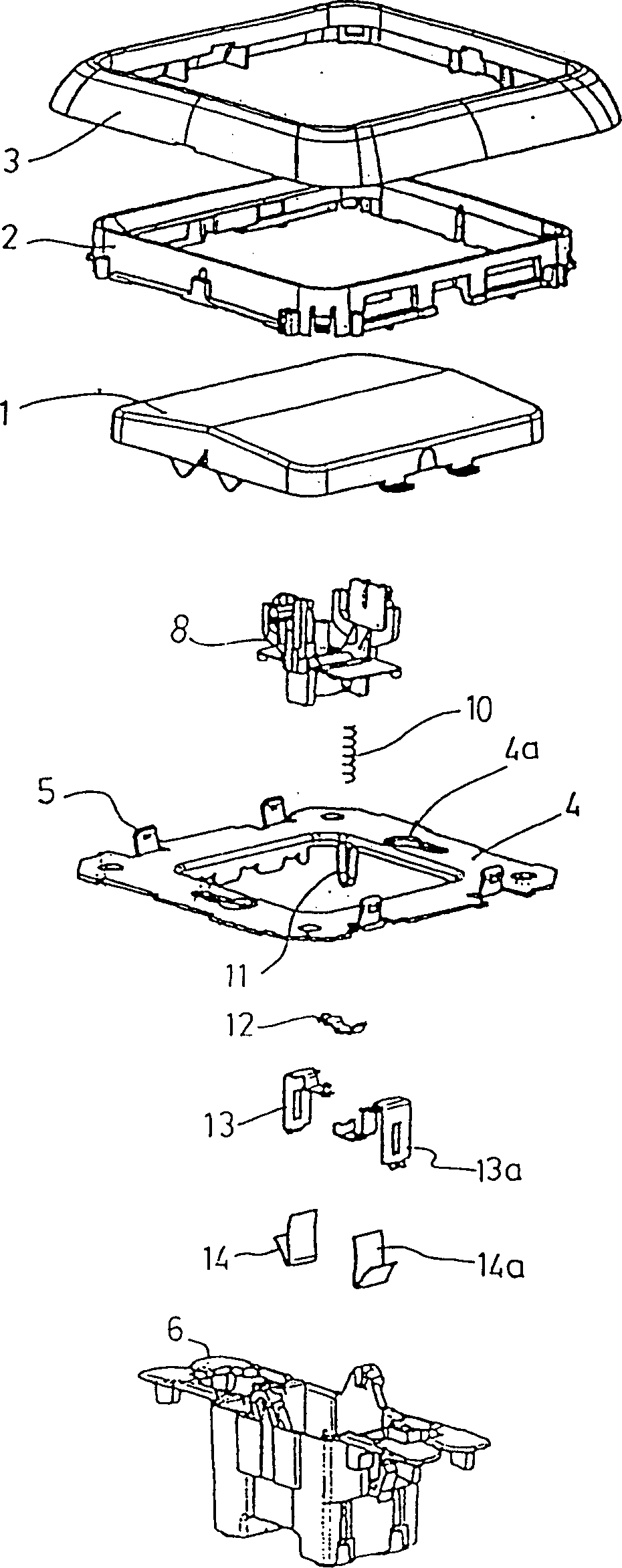 Improvement of electric mechanism internally fittd with toggle switch and for controlling low-voltage electric device