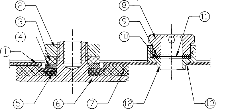 Power lithium battery top cover electrode column sealing connection and explosion-proof device and manufacturing method thereof