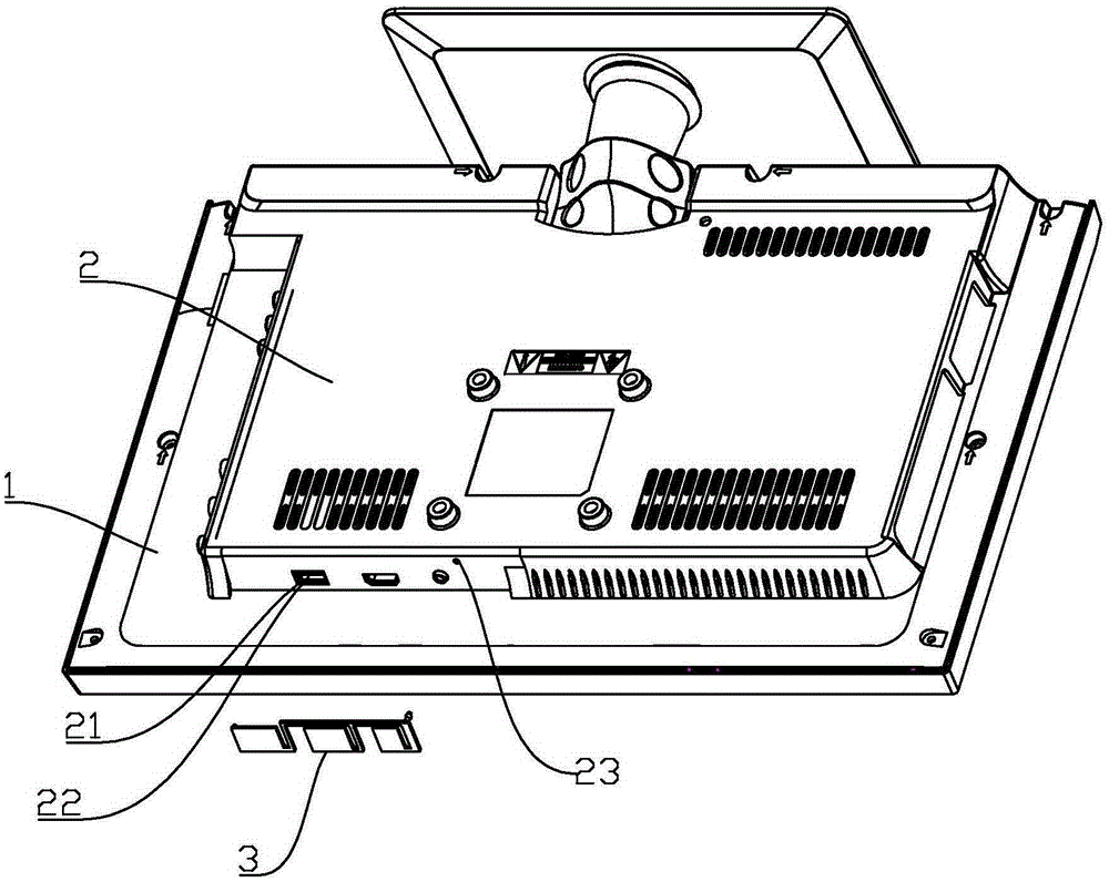 Television with suction-cup fastening type dust-prevention rubber mat