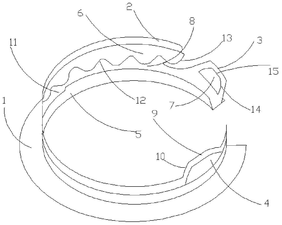 Hidden type lower steel ring seat of two-feed knitter