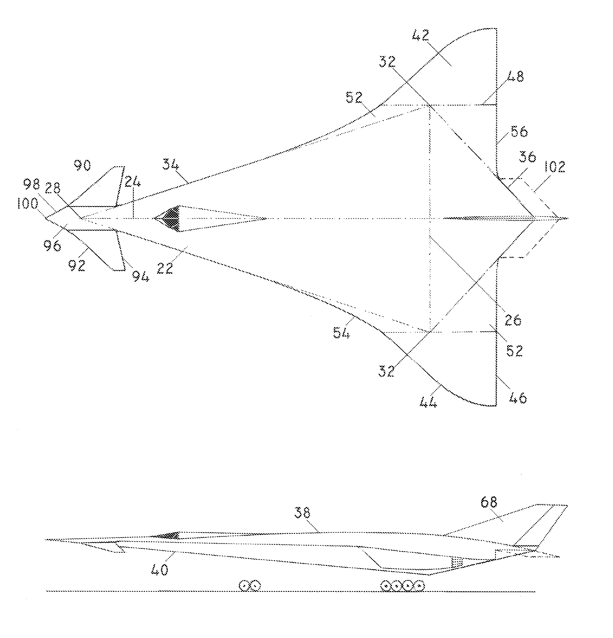 Canarded deltoid main wing aircraft