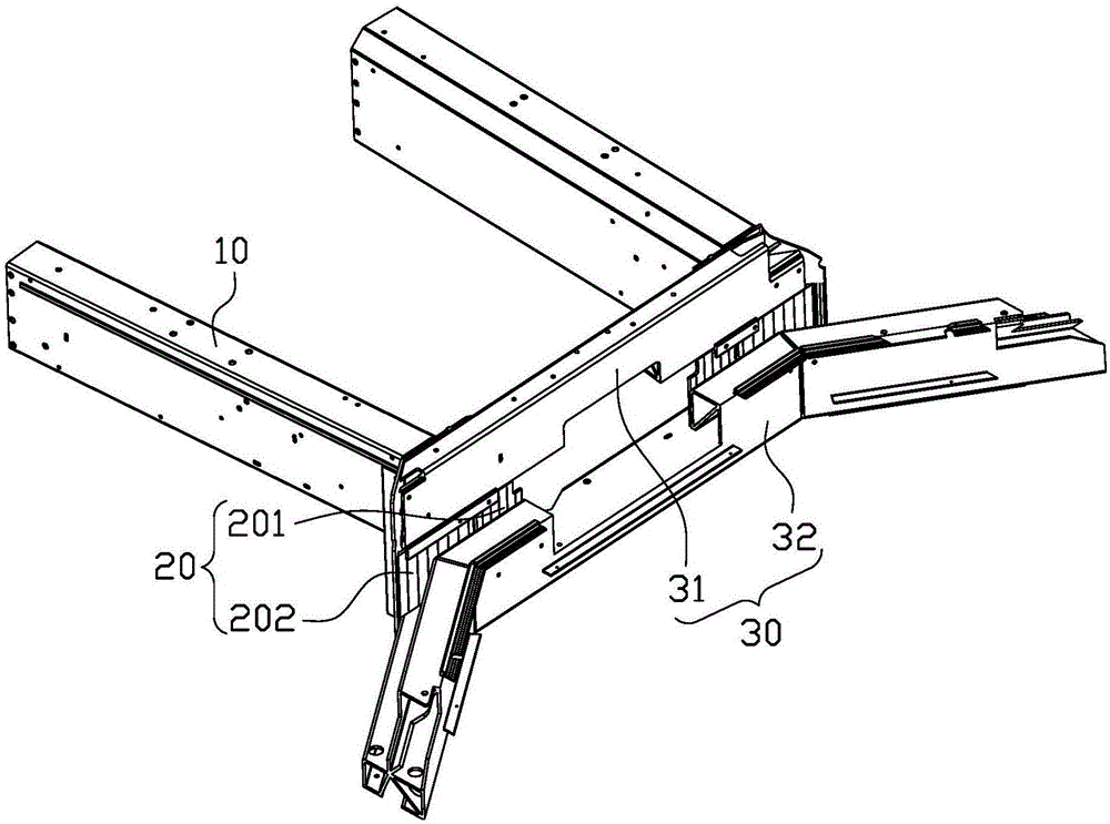 Connecting structure of vehicle cabin longitudinal beam and front wall cross beam