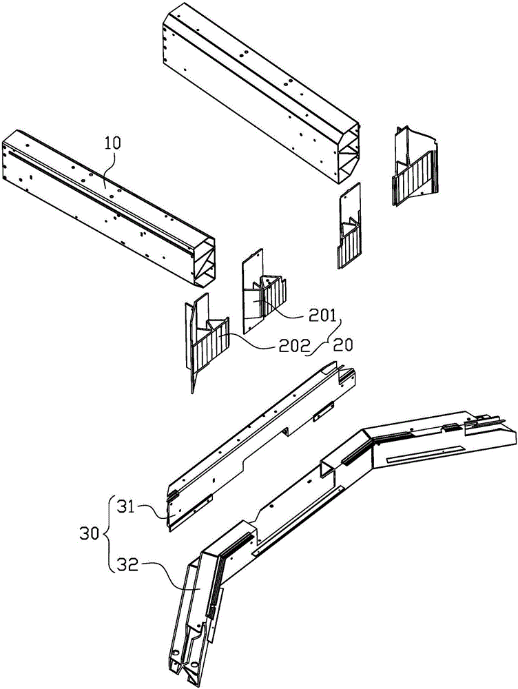 Connecting structure of vehicle cabin longitudinal beam and front wall cross beam