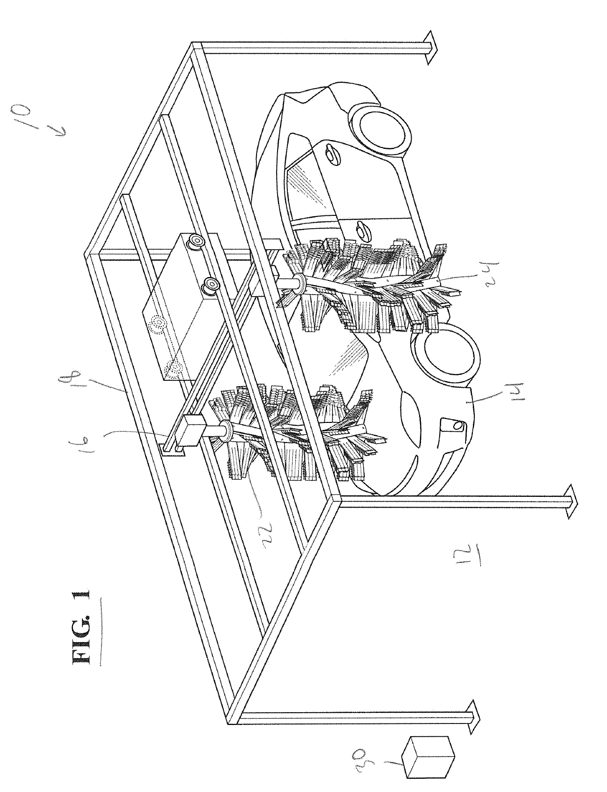 Vehicle wash system with pivoting side brushes and method for avoiding vehicle side mirrors