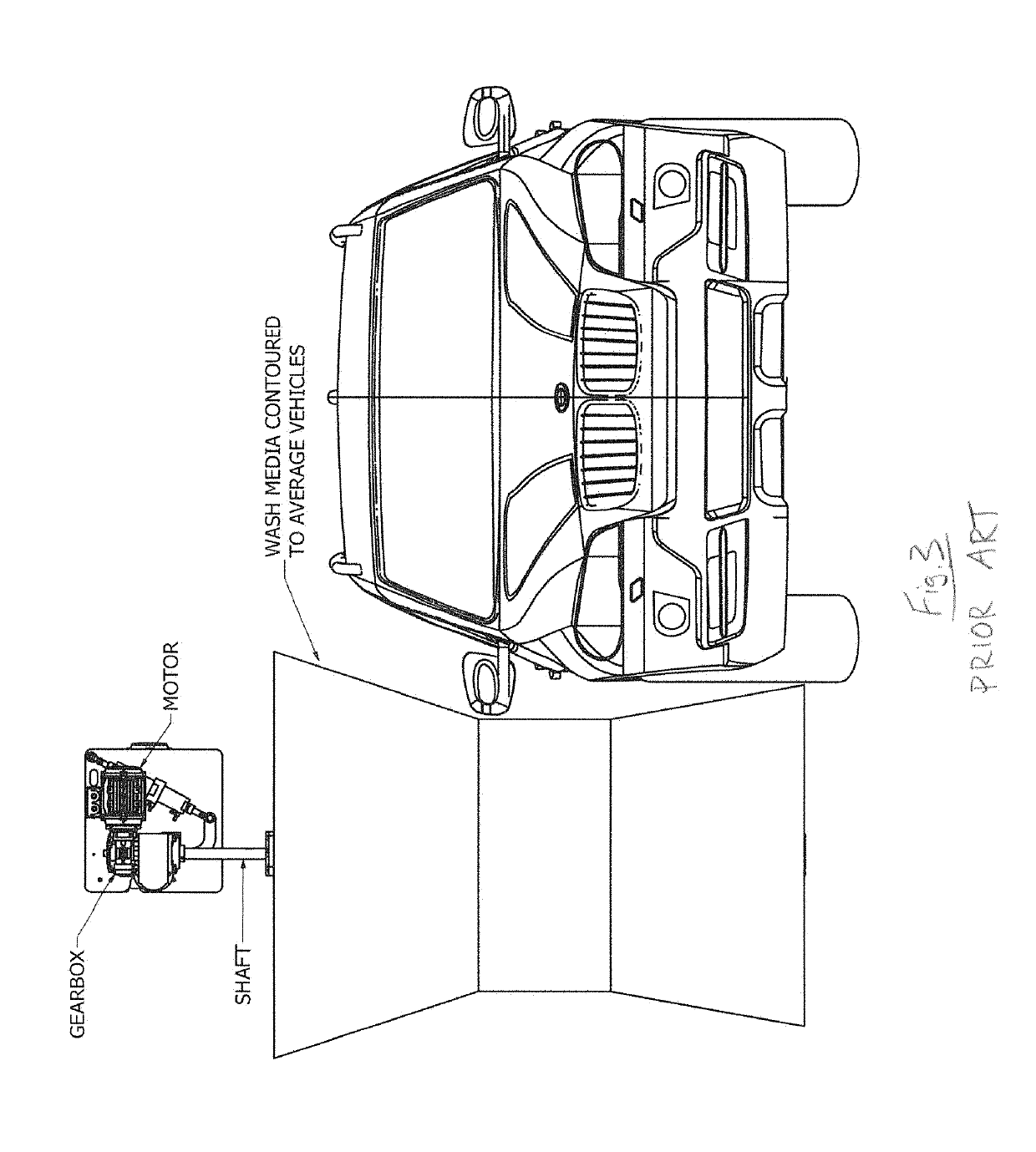 Vehicle wash system with pivoting side brushes and method for avoiding vehicle side mirrors