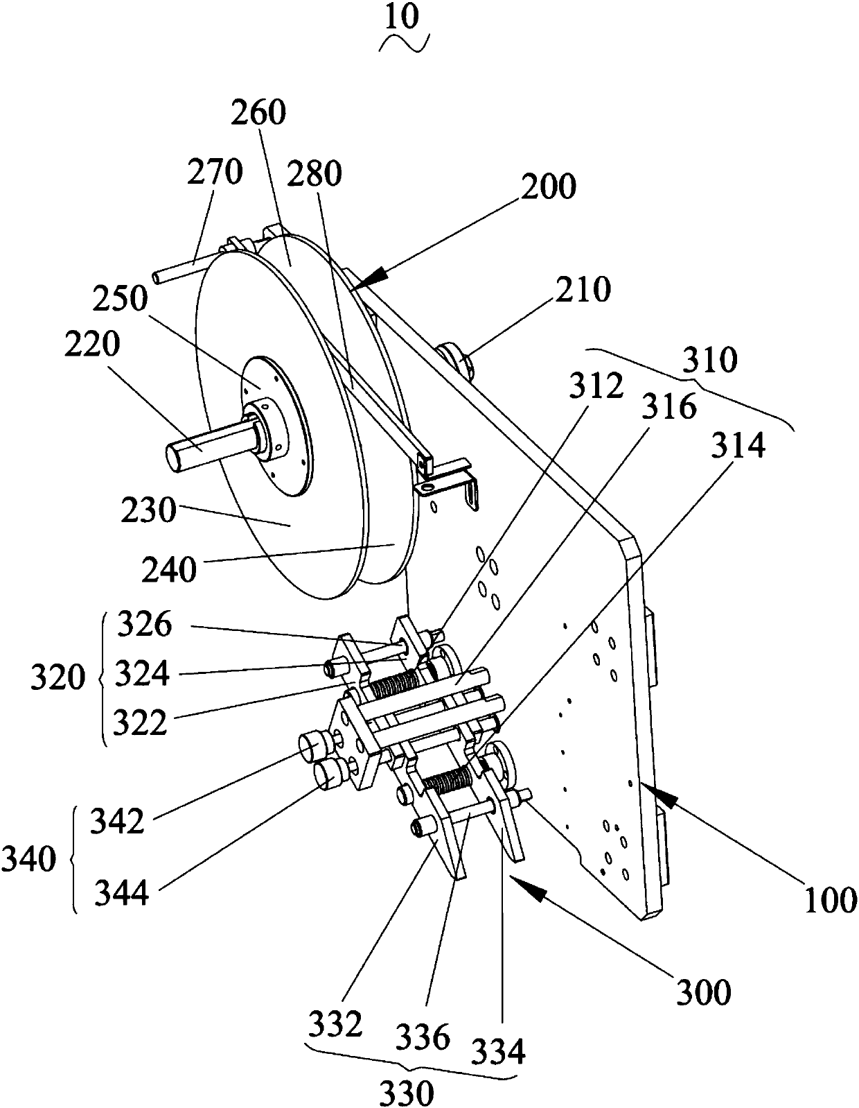 Unwinding adjusting device in unwinding mechanism