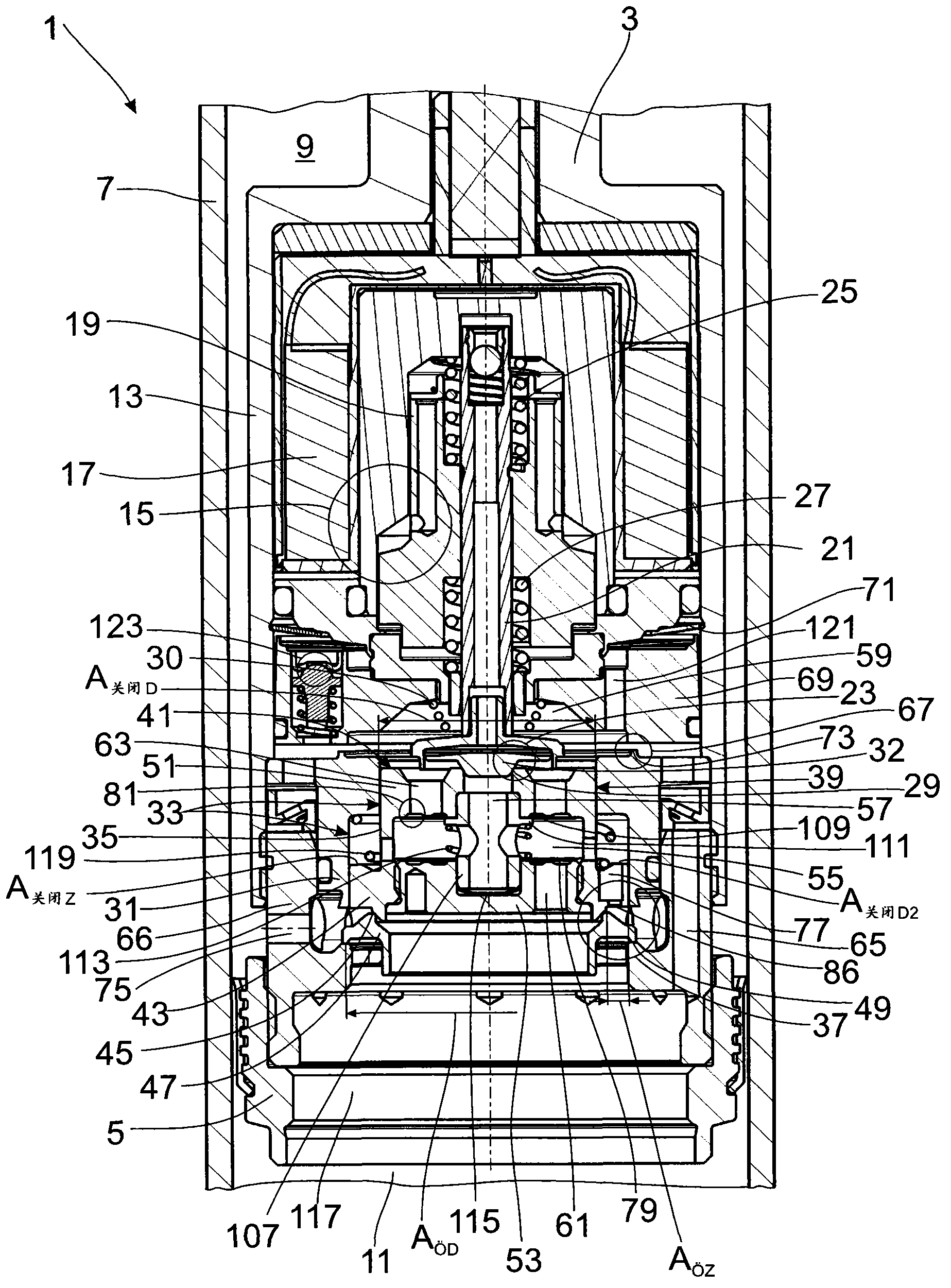 Adjustable damping valve arrangement