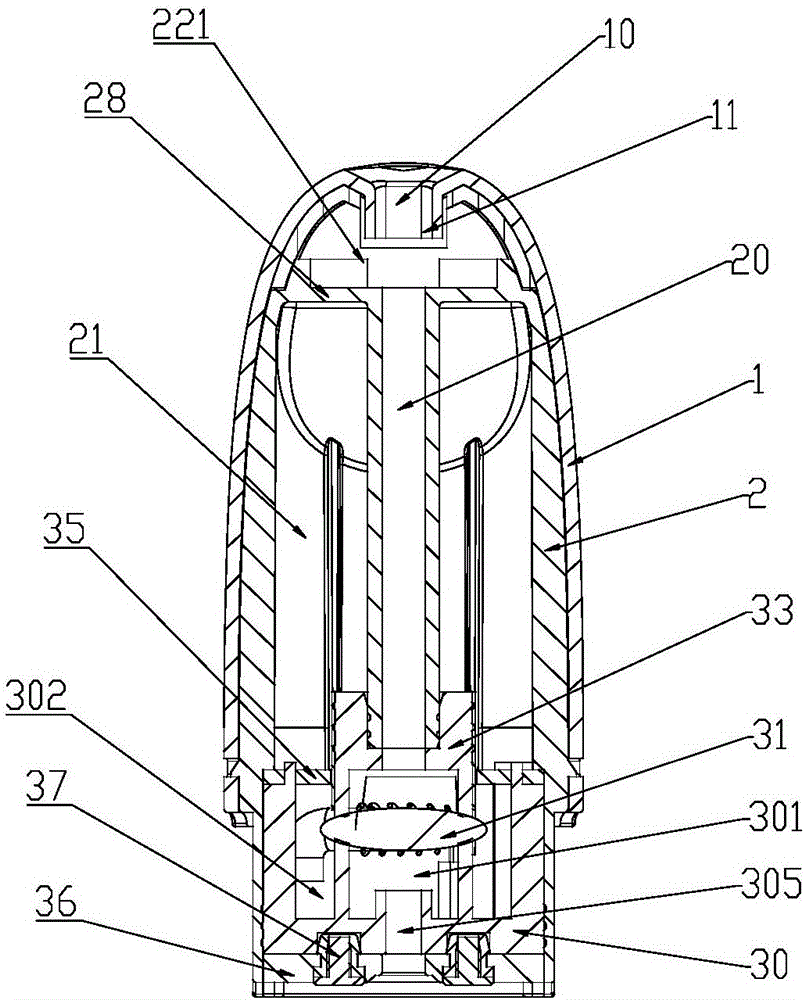 Electronic cigarette smoke atomizer with liquid storage transition cavity