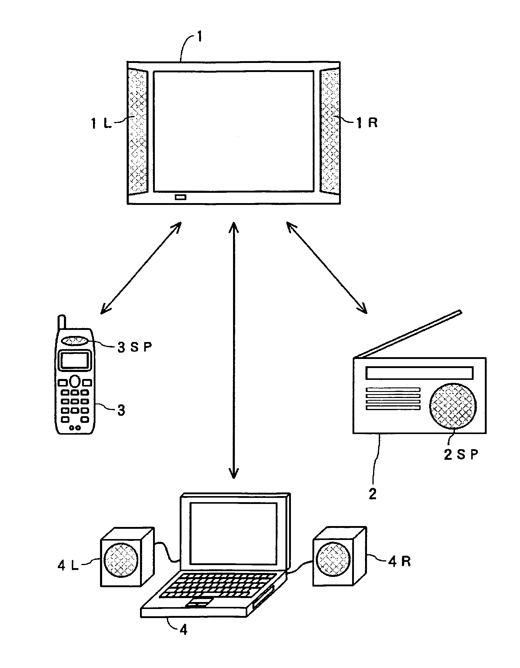 Transmitting/receiving system, transmitting device, and device including speaker