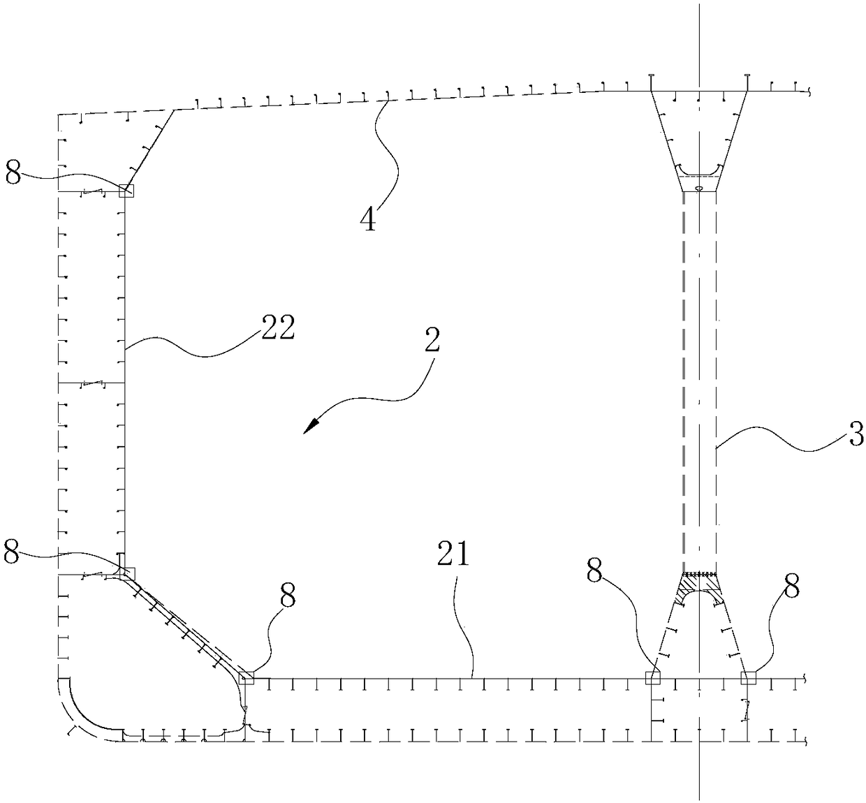 Monitoring method for structural hotspot stress of ship