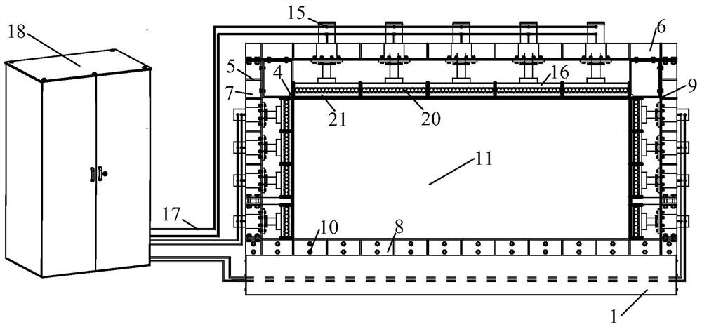 Automatic mining model test device and method for self-formed roadway without coal pillar