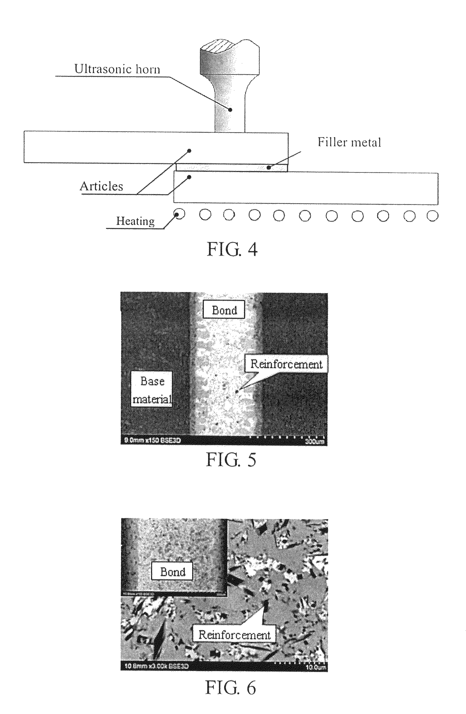 Ultrasonic brazing of aluminum alloy and aluminum matrix composite