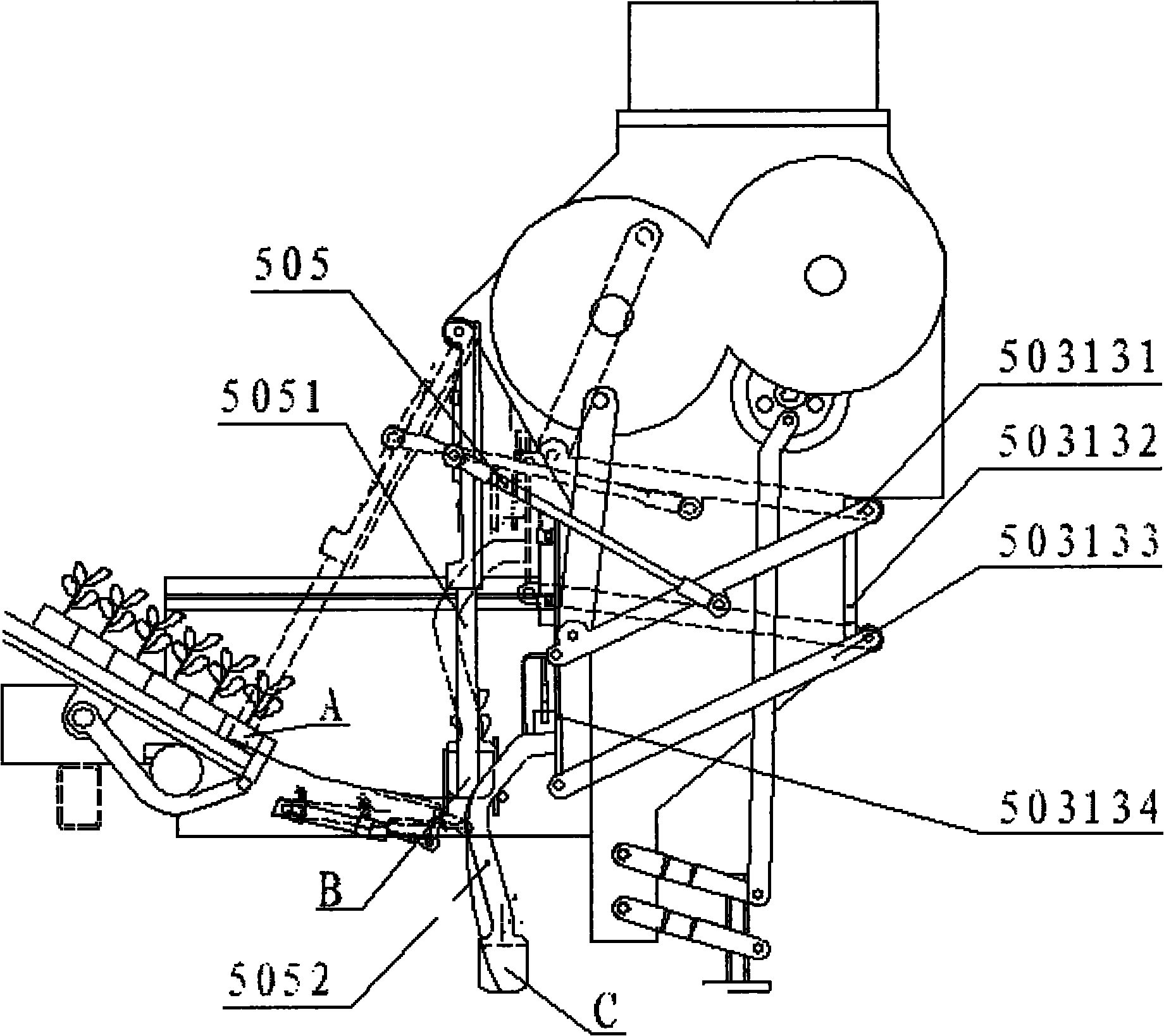 Pot seedling planting device and pot seedling transplanting machine with the same