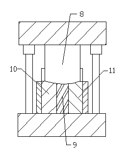 Automobile brake shoe wing plate bending die